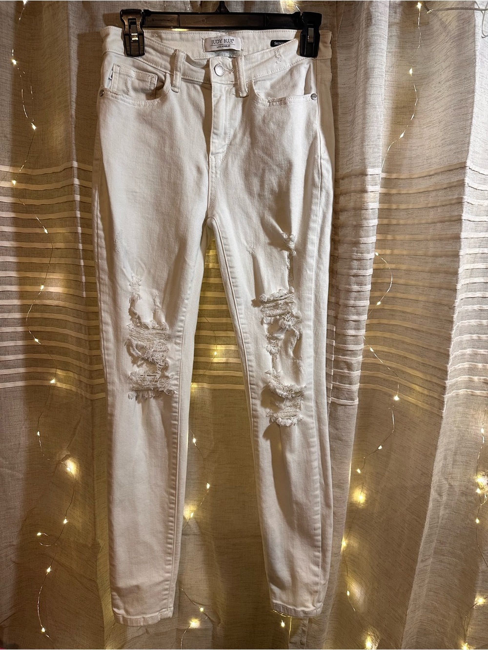 Judy Blue White Distressed Skinny Jeans Size 5